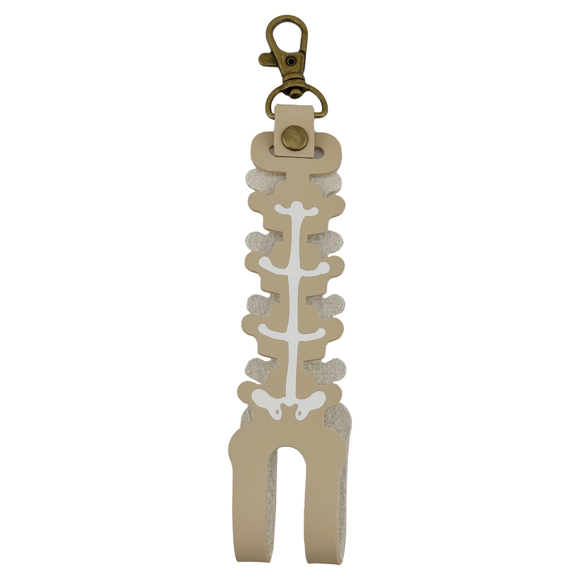 Husa pentru Kendama, Klevo, tip Pandativ/Breloc, Imprimeu Skull, din Piele Ecologica, 26 x 3.2 cm, Bej deschis