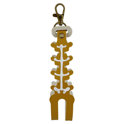 Husa pentru Kendama, Klevo, tip Pandativ/Breloc, Imprimeu Skull, din Piele Ecologica, 26 x 3.2 cm, Maro deschis