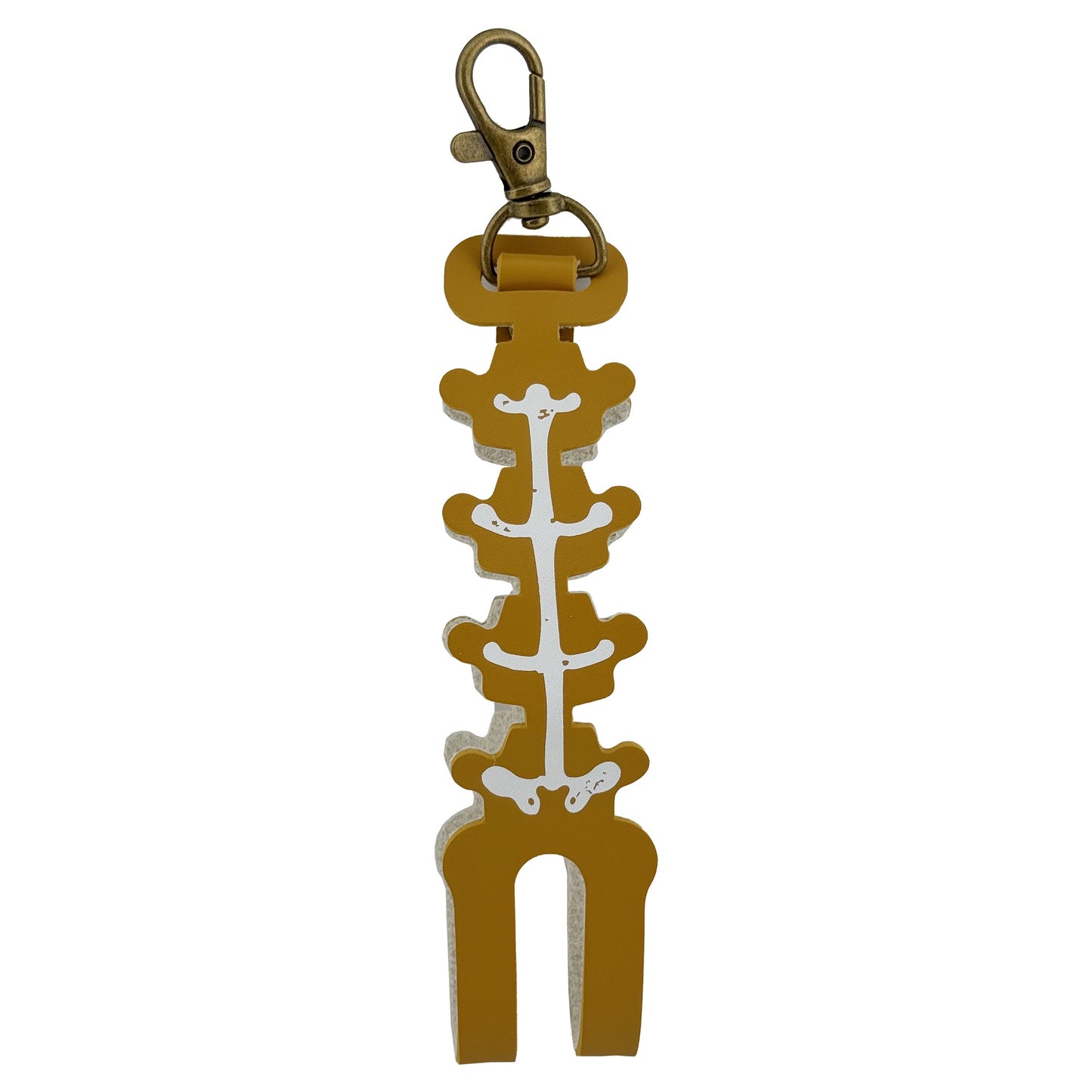 Husa pentru Kendama, Klevo, tip Pandativ/Breloc, Imprimeu Skull, din Piele Ecologica, 26 x 3.2 cm, Maro deschis