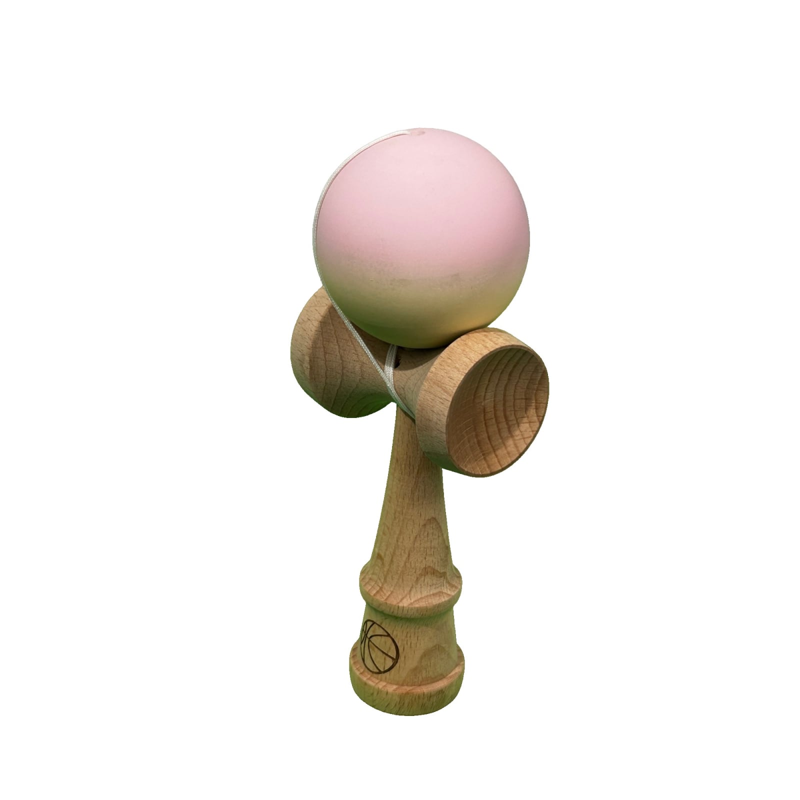 Kendama X Originala, Profesionala, Klevo, din Lemn, Rubber Grip, 18 cm, Roz/Galben
