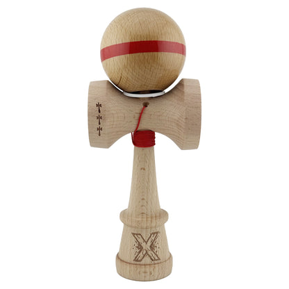 Kendama X Originala, Profesionala, Klevo, Super Sticky, Cupe Mari KING SIZE V3, Gaura in Baza, Rulment Metalic, din lemn 18 cm, Ata 62/65 cm, Original Rosu