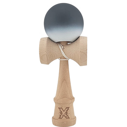 Kendama X Originala, Profesionala, Klevo, din Lemn, Rubber Grip, 18 cm, Alb/Negru