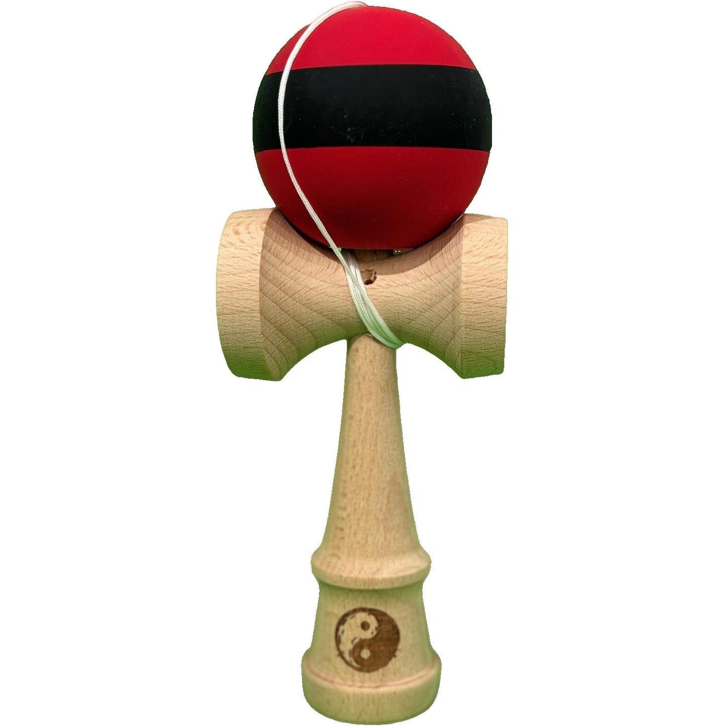 Kendama X Originala, Profesionala, Klevo, din Lemn, Rubber Grip, 18 cm, Rosu/Negru