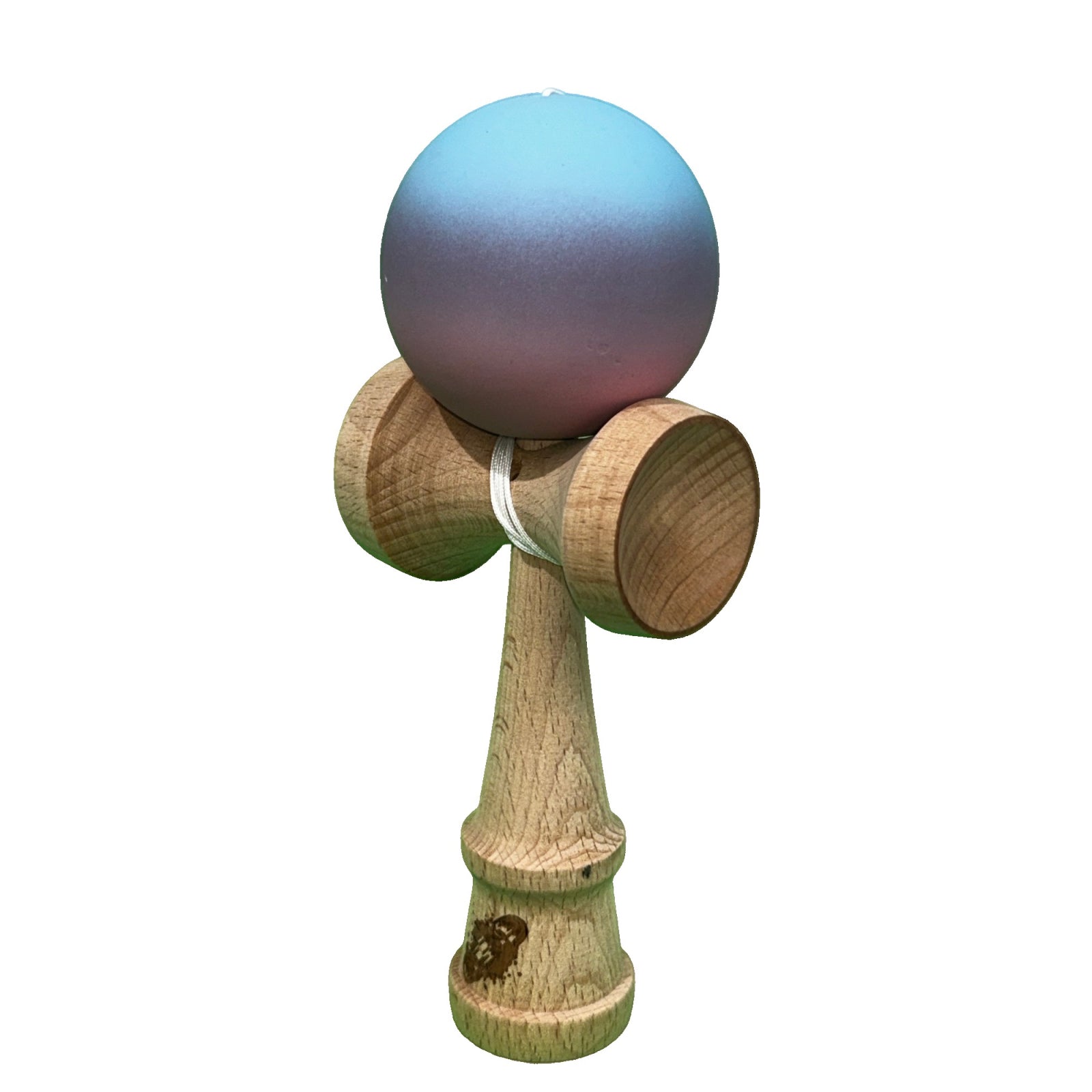 Kendama X Originala, Profesionala, Klevo, din Lemn, Rubber Grip, 18 cm, Roz/Mov/Albastru