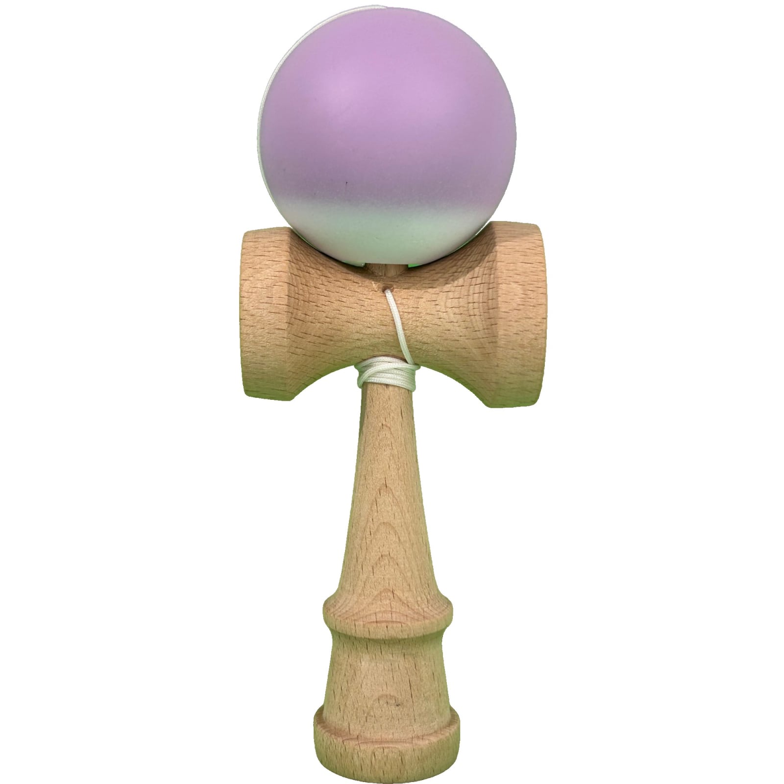 Kendama X Originala, Profesionala, Klevo, din Lemn, Rubber Grip, 18 cm, Gradient Lila/Alb