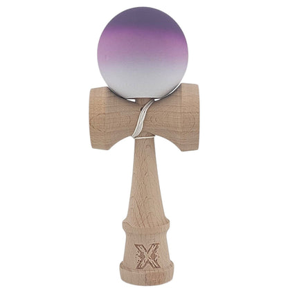 Kendama X Originala, Profesionala, Klevo, din Lemn, Rubber Grip, 18 cm, Negru/Maro/Alb