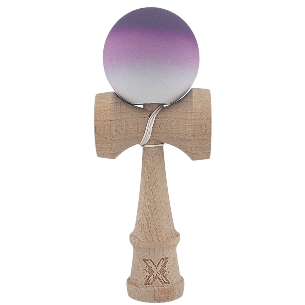 Kendama X Originala, Profesionala, Klevo, din Lemn, Rubber Grip, 18 cm, Negru/Maro/Alb