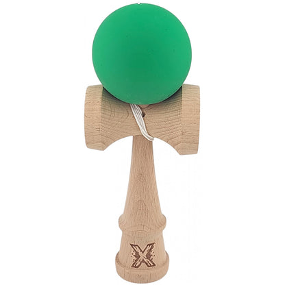 Kendama X Originala, Profesionala, Klevo, din lemn, Rubber Grip, 18 cm, Verde