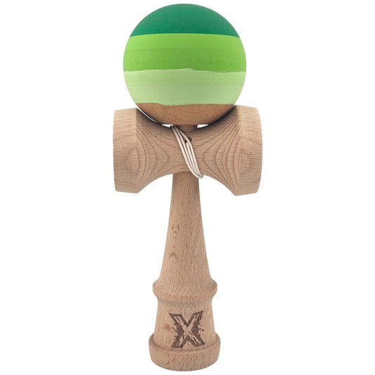 Kendama X Originala, Profesionala, Klevo, din Lemn, Rubber Grip, 18 cm, Verde in 3 Culori