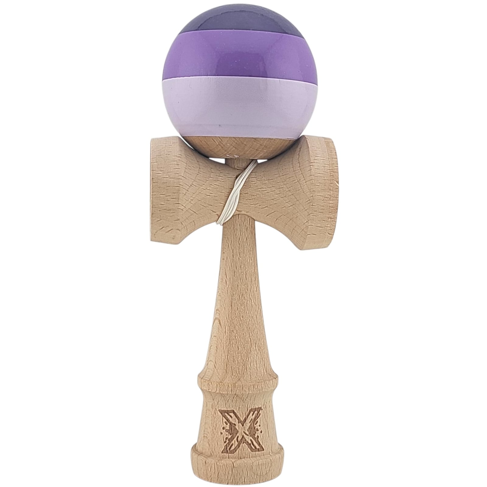 Kendama X Originala, Profesionala, Klevo, Super Sticky din Lemn, 18 cm, Purpuriu/Mov/Lila