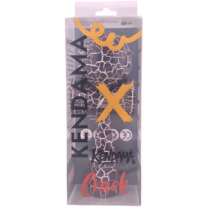Kendama X Originala, Profesionala, Klevo, Kendama Cracked, din Lemn – 18 cm, Crack Mov/Alb
