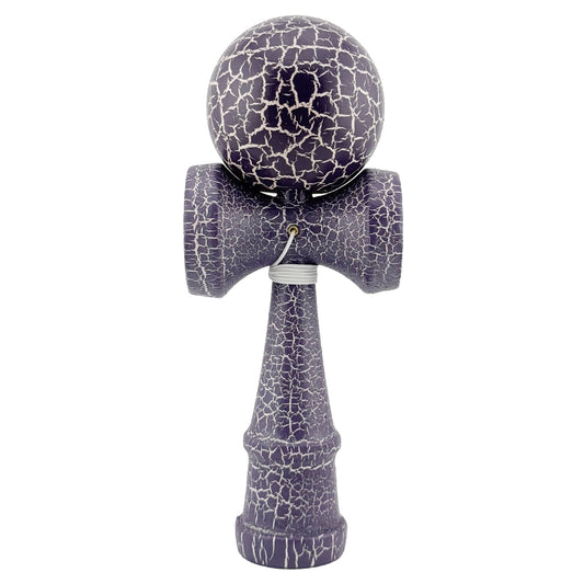 Kendama X Originala, Profesionala, Klevo, Kendama Cracked, din Lemn – 18 cm, Crack Mov/Alb