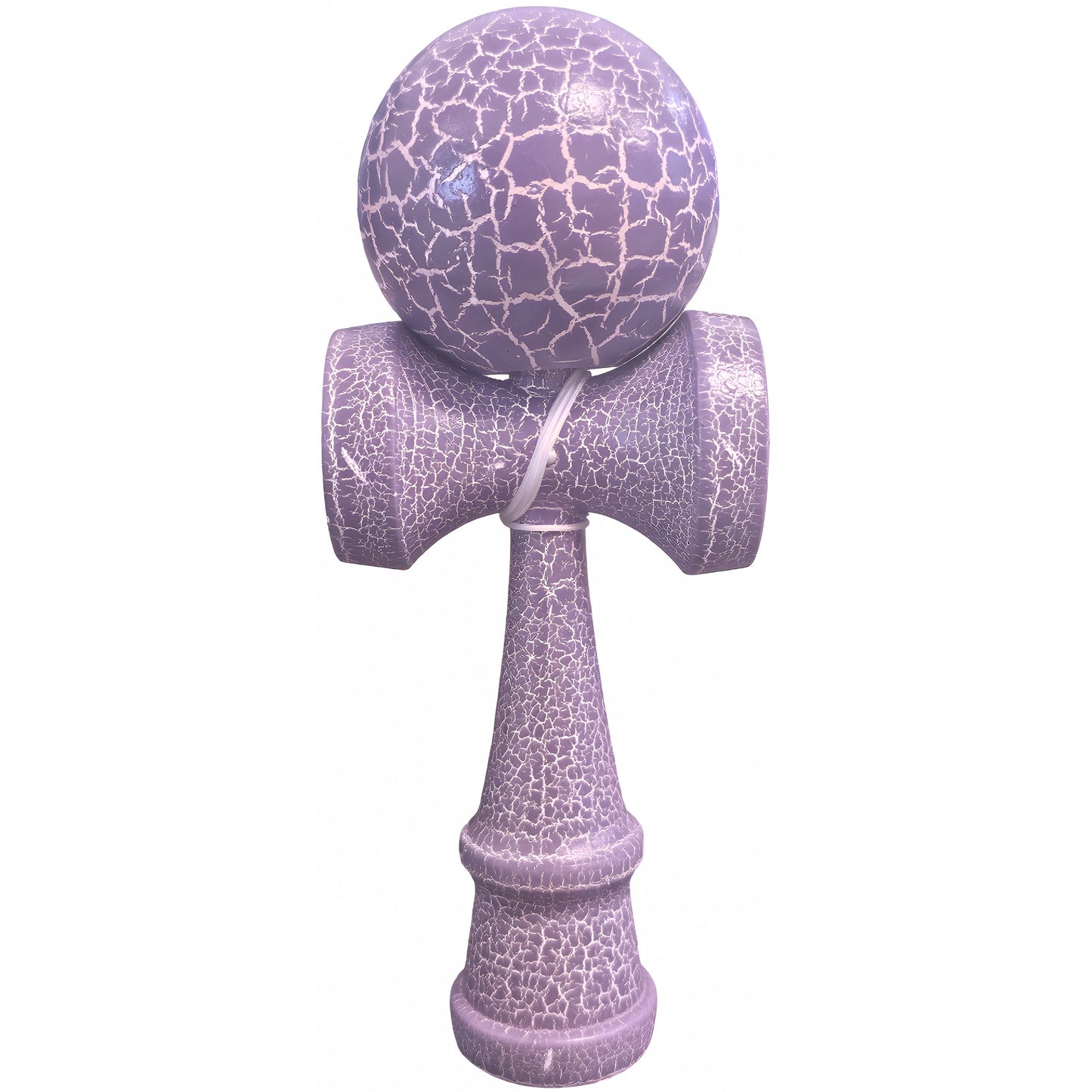 Kendama X Originala, Profesionala, Klevo, Kendama Cracked, din Lemn – 18 cm, Lila/Alb