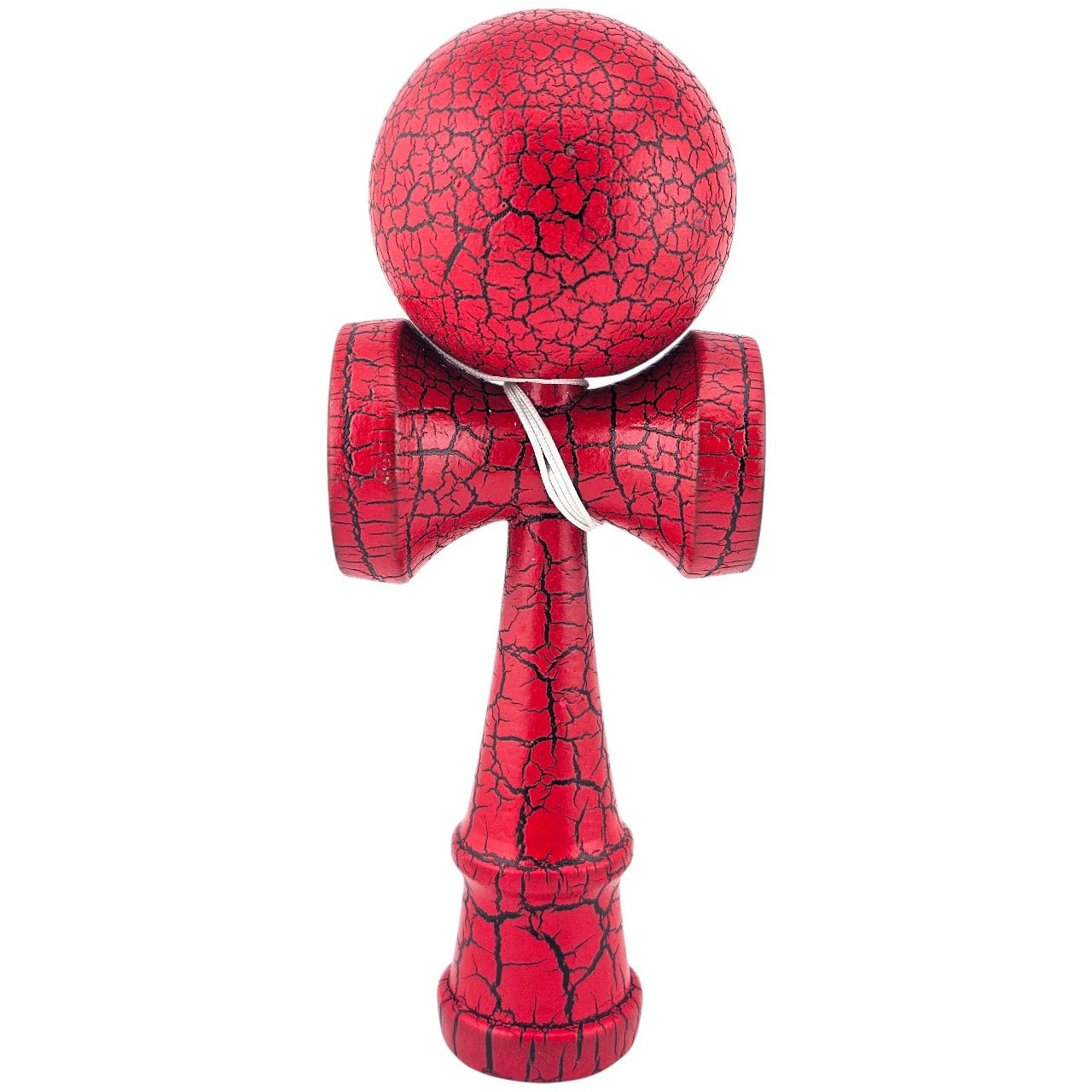 Kendama X Originala, Profesionala, Klevo, Kendama Cracked, din Lemn, 18 cm, Rosu/Negru