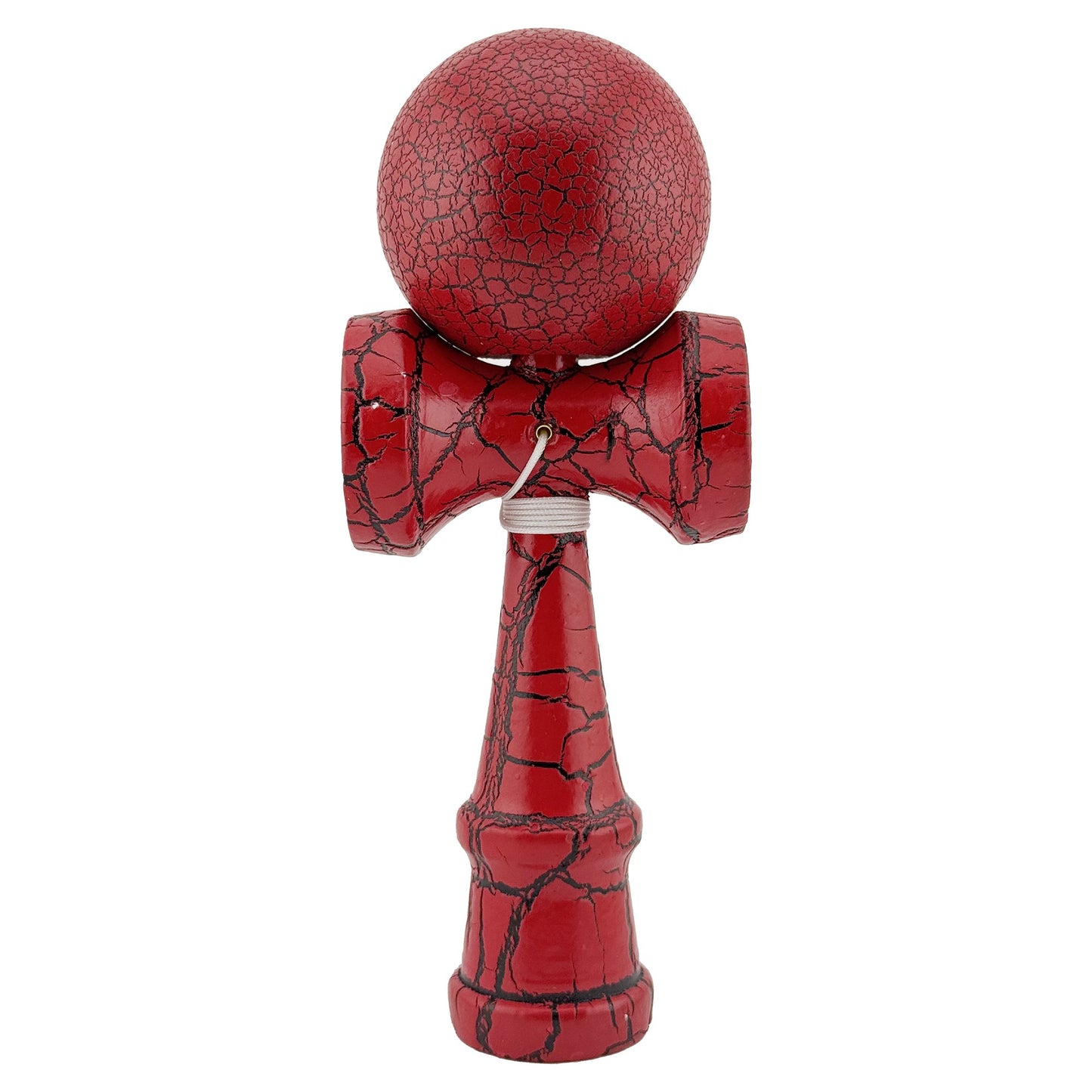 Kendama X Originala, Profesionala, Klevo, Kendama Cracked, din Lemn, 18 cm, Rosu/Negru