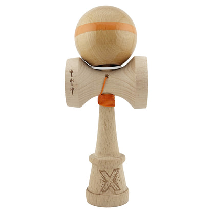 Kendama X Originala, Profesionala, Klevo, Super Sticky, Cupe Mari KING SIZE V3, Gaura in Baza, Rulment Metalic, din lemn 18 cm, Ata 62/65 cm, Original Portocaliu