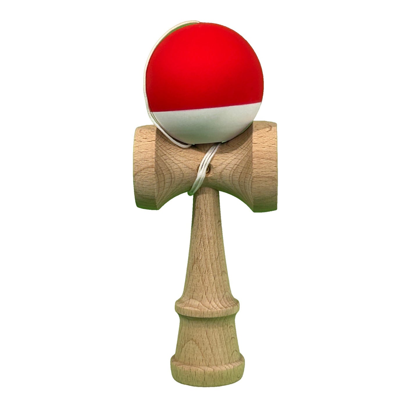 Kendama X Originala, Profesionala, Klevo, Super Sticky, din Lemn, 18 cm, Rosu/Alb