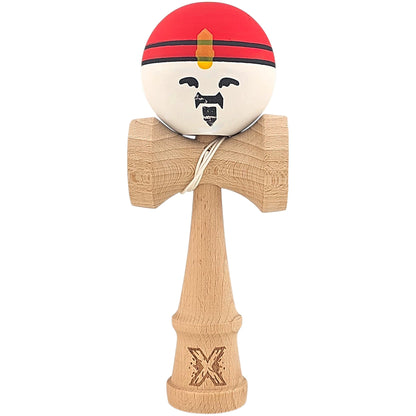 Kendama X Originala, Profesionala, Rege, Klevo, din Lemn, 18 cm, Rosu/Alb/Galben