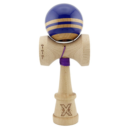 Kendama X Originala RAINBOW, Profesionala, Klevo, Cupe Mari KING SIZE V3, Super Sticky, Gaura in Baza, Rulment Metalic, din lemn 18 cm, Ata 62/65 cm, Violet/Maro