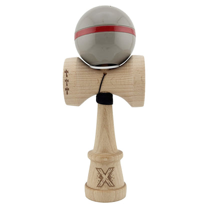 Kendama X Originala Silken, Profesionala, Klevo, Cupe Mari KING SIZE V3, Super Sticky, Gaura in Baza, Rulment Metalic, din lemn 18 cm, Ata 55 cm, Ice Gri