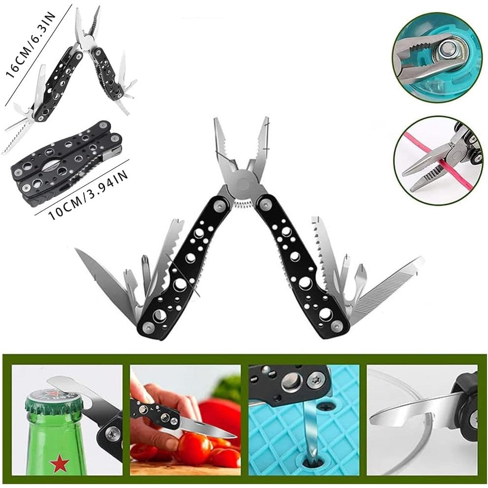Kit supravietuire multifunctional Klevo, Instrumente profesionale, Agatatoare ghiozdan, pentru Camping, Drumetii, Aventuri in aer liber, borseta inclusa, gri