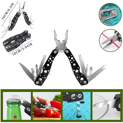 Kit supravietuire multifunctional Klevo, Instrumente profesionale, Agatatoare ghiozdan, pentru Camping, Drumetii, Aventuri in aer liber, borseta inclusa, gri