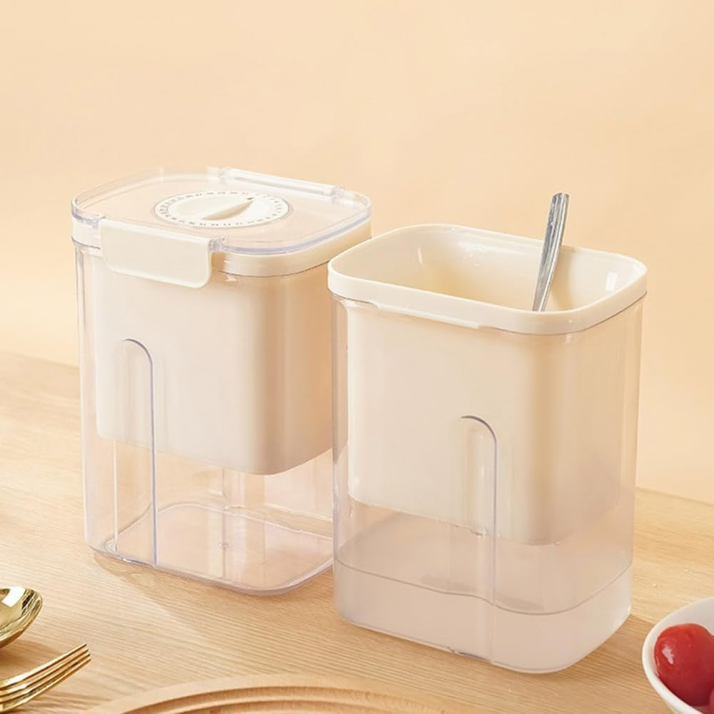 Kit Presa Pentru Branza, Klevo, Filtru de Iaurt, Strecuratoare de Iaurt Grecesc, Filtru de lapte, 18x9.7x13 cm, Alb