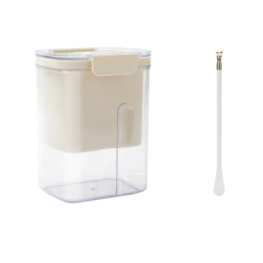 Kit Presa Pentru Branza, Klevo, Filtru de Iaurt, Strecuratoare de Iaurt Grecesc, Filtru de lapte, 18x9.7x13 cm, Lingura Alba 20x1.6 cm, Alb
