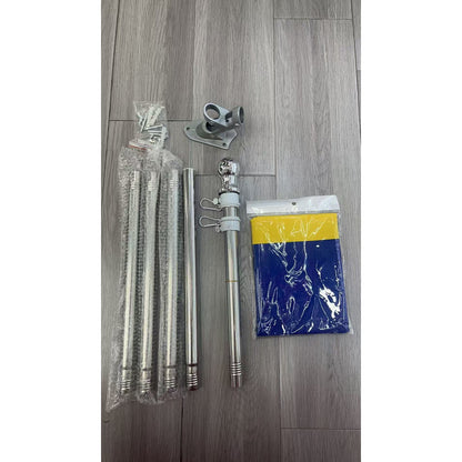 Kit Steagul Romaniei, Klevo, Catarg 1.8 m, Suport Perete, Steag, Tricolor