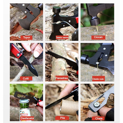 Kit supravietuire multifuncional Klevo, 42 de Instrumente Profesionale, Echipament de prim-ajutor, Drumetie, Camping, Negru