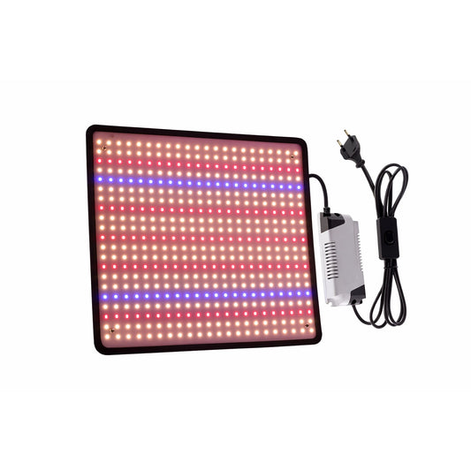 Lampa Crestere Plante, Klevo, Model Keel Edge, 500 LED, 85-265 V, 45 W, Spectru Alb Cald, Rosu si Albastru, 30 x 30 cm, Negru