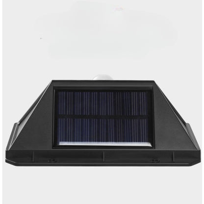 Lampa cu incarcare solara pentru exterior, 100 LED cu distanta de inductie, montaj pe perete, fara cabluri, cu 4 fete, Klevo