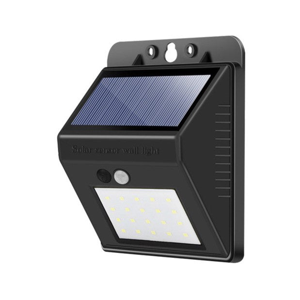 Lampa cu incarcare solara si senzor de miscare pentru exterior, 20 LED cu distanta de inductie, montaj pe perete, fara cabluri, Klevo