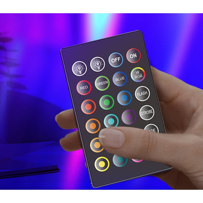 Lampa de Birou, Klevo, RGB Colorat, 14 LED, Putere 5V, Telecomanda cu 24 de Taste, Cablu USB, Negru, 25.5x4x3.5cm
