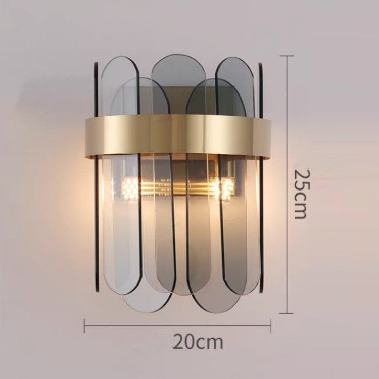 Lampa de Perete in Interior, Klevo, Lampa de Lux pentru Decor de Interior, Corp de Iluminat Tip aplica, din Inox Auriu si Cristal, Lumina Calda Rece Neutra, 25 x 20 cm, Ideal pentru Camere Mici si Medii, Negru Auriu