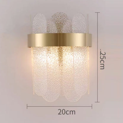 Lampa de Perete in Interior, Klevo, Lampa de Lux pentru Decor de Interior, Corp de Iluminat Tip aplica, din Inox Auriu si Cristal, Lumina Calda Rece Neutra, 25 x 20 cm, Ideal pentru Camere Mici si Medii, Auriu