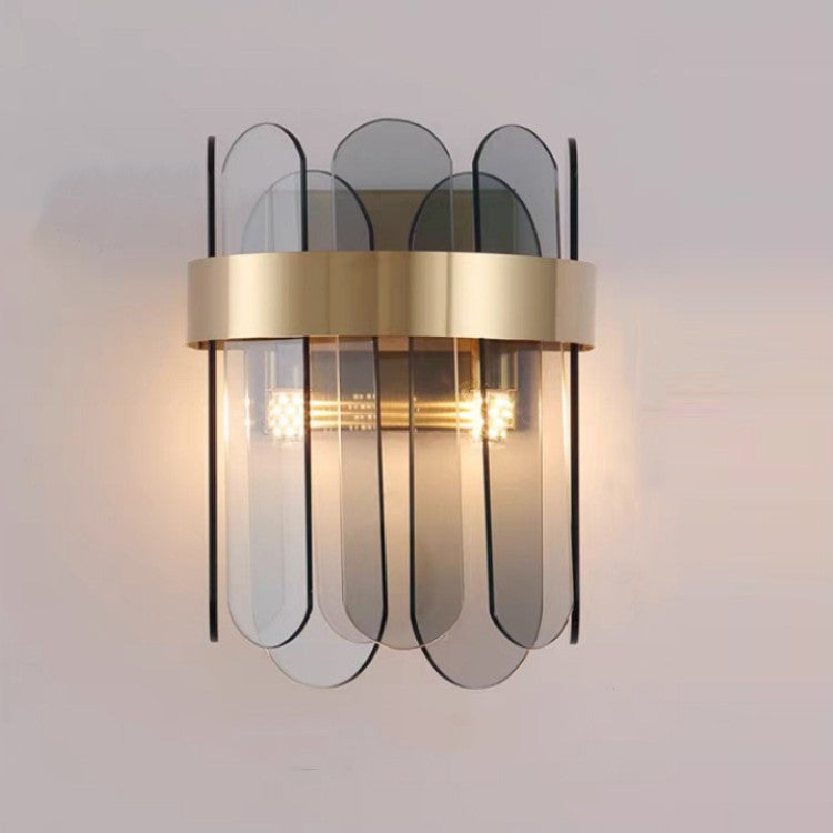 Lampa de Perete in Interior, Klevo, Lampa de Lux pentru Decor de Interior, Corp de Iluminat Tip aplica, din Inox Auriu si Cristal, Lumina Calda Rece Neutra, 25 x 20 cm, Ideal pentru Camere Mici si Medii, Negru Auriu