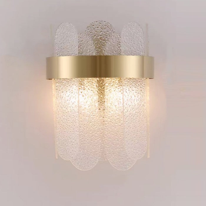 Lampa de Perete in Interior, Klevo, Lampa de Lux pentru Decor de Interior, Corp de Iluminat Tip aplica, din Inox Auriu si Cristal, Lumina Calda Rece Neutra, 25 x 20 cm, Ideal pentru Camere Mici si Medii, Auriu