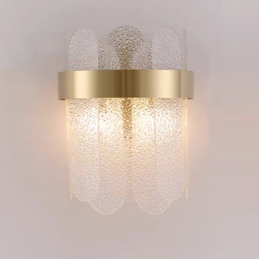Lampa de Perete in Interior, Klevo, Lampa de Lux pentru Decor de Interior, Corp de Iluminat Tip aplica, din Inox Auriu si Cristal, Lumina Calda Rece Neutra, 25 x 20 cm, Ideal pentru Camere Mici si Medii, Auriu