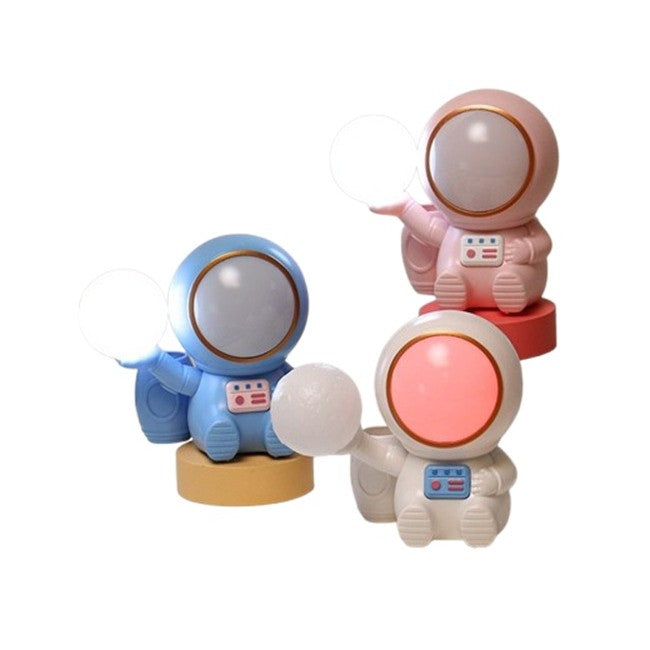 Lampa de Veghe 2in1, Klevo, Lampa, Ascutitoare si Spatiu Depozitare, Model Astronaut, Incarcare USB, din ABS, 12 x 7 x 11 cm, Lumina Led, Multicolor