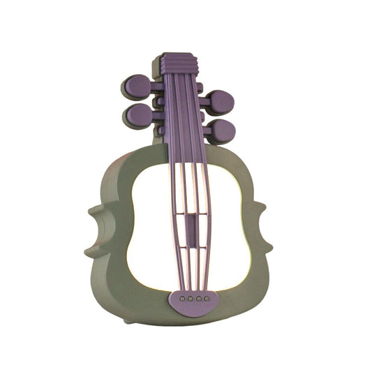 Lampa de Veghe, Klevo, cu Protectie pentru Ochi, Model Violina, Lumina Calda, Incarcare USB, ABS, 14.3x5x9.9 cm, Verde/ Mov