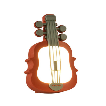 Lampa de Veghe, Klevo, cu Protectie pentru Ochi, Model Violina, Lumina Calda, Incarcare USB, ABS, 14.3x5x9.9 cm, Verde/ Rosu