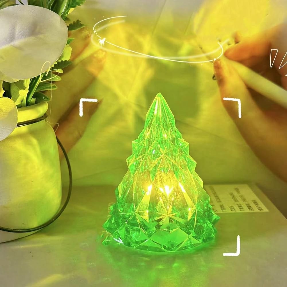 Lampa de Veghe, Klevo, Model IceBerg, Lumina Calda, cu Baterii, Verde, 6.5x8 cm