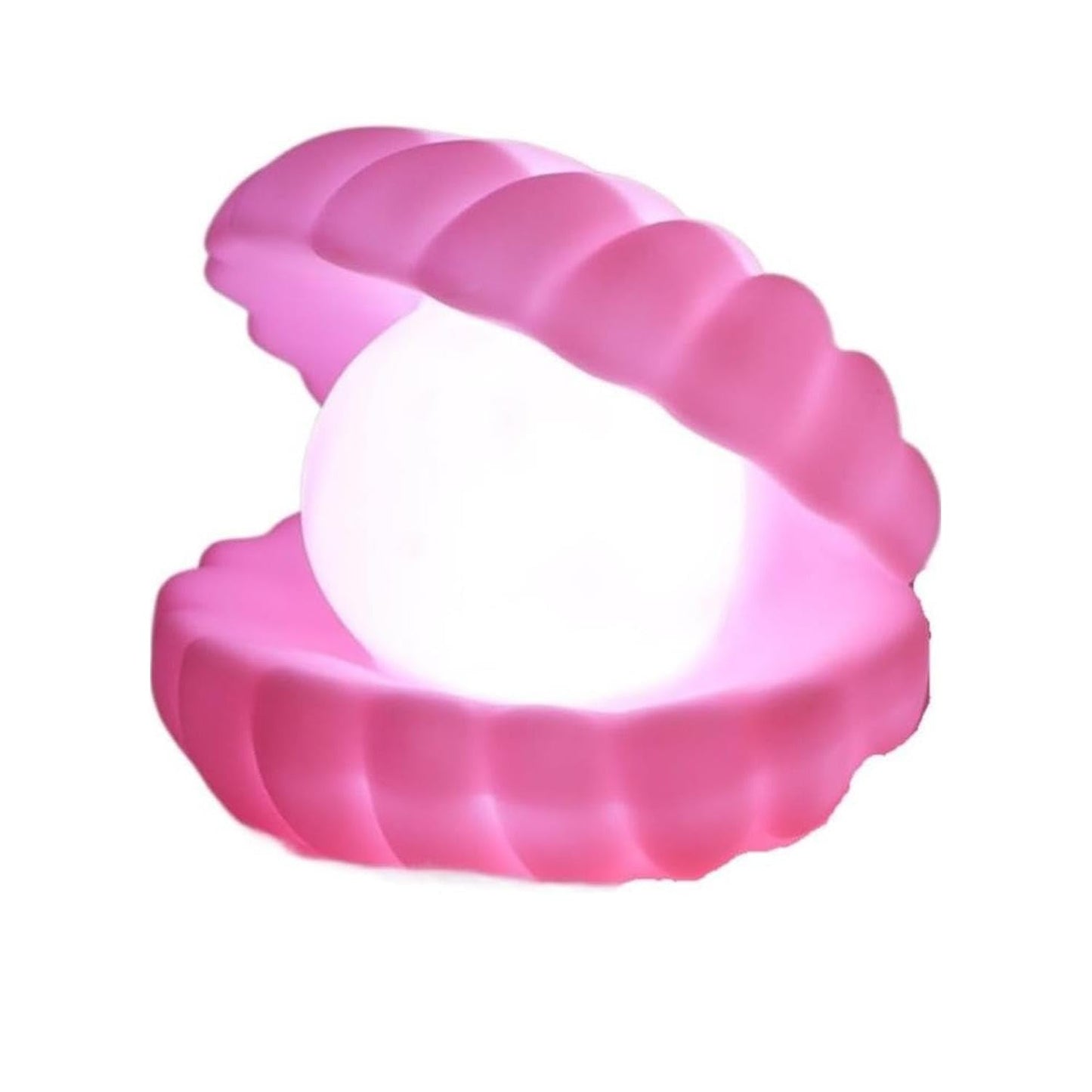 Lampa de Veghe, Klevo, Model Scoica cu Perla, Lumina Calda, 10 x 8.5 cm, Led, Baterii Incluse 3 x LR44, Roz