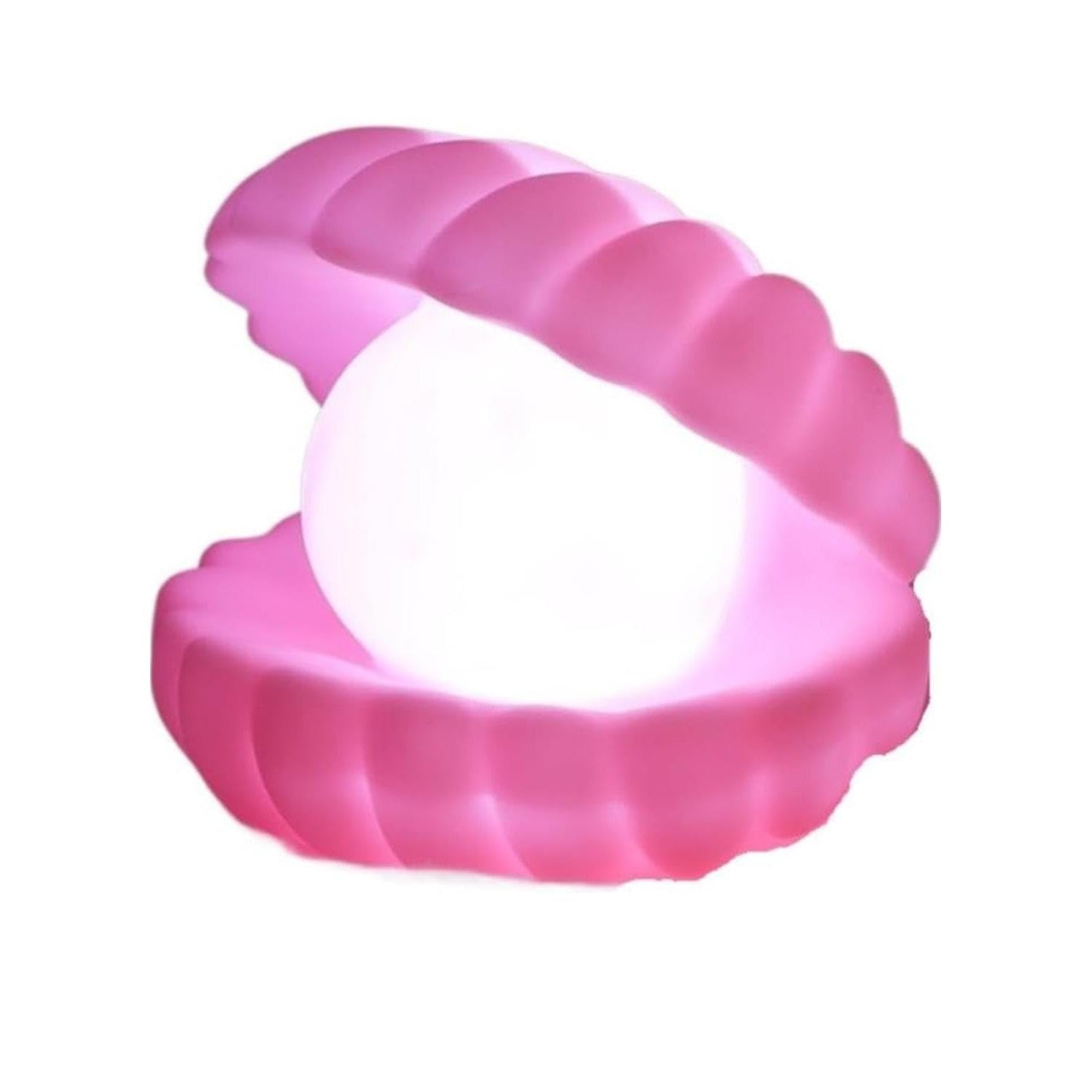 Lampa de Veghe, Klevo, Model Scoica cu Perla, Lumina Calda, 10 x 8.5 cm, Led, Baterii Incluse 3 x LR44, Roz