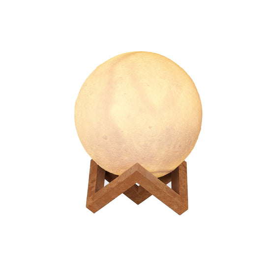 Lampa de veghe in forma de luna 3D Moon Light Alb Cald, alimentare baterii, stand plastic inclus, 8 cm, Klevo