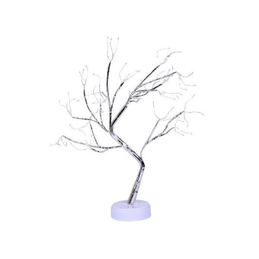 Lampa de veghe LED cu baterii si USB, Klevo, Model Copac din cupru, Multicolor