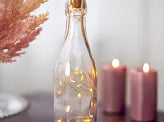 Lampă LED cu dop de sticlă, alb cald, 197 cm
