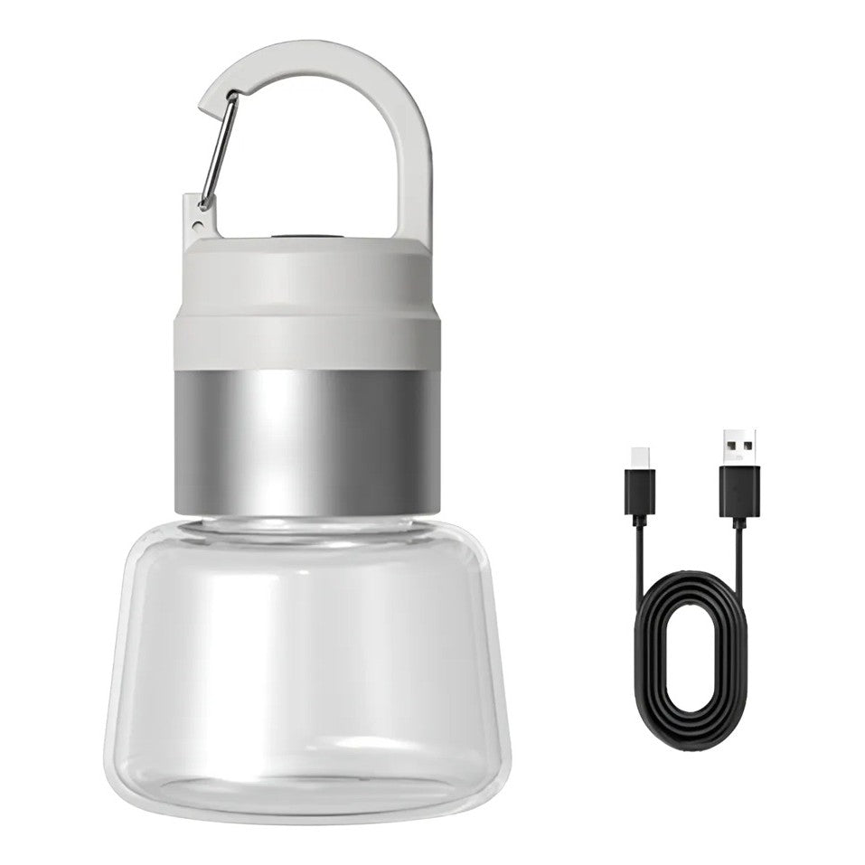 Lampa Portabila, Klevo, de Voiaj/Camping, Incarcare USB, IPX5, LED RGB, din ABS, 300 mAh, 10 x 5.5 x 5.5 cm, Alb