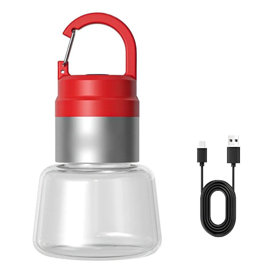 Lampa Portabila, Klevo, de Voiaj/Camping, Incarcare USB, IPX5, LED RGB, din ABS, 300 mAh, 10 x 5.5 x 5.5 cm, Rosu